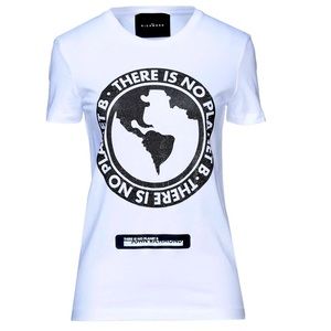⭐️ JOHN RICHMOND ⭐️”THERE IS NO PLANET B” WHITE JERSEY TSHIRT SIZE: S